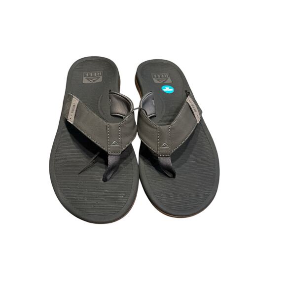 Reef Fanning sandals flip flops men’s size 12 gray with tan sole. New with tags main image 5